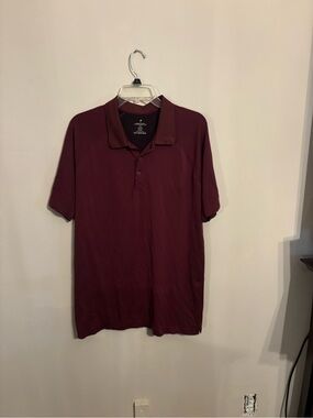 Fabletics Men's Maroon Short-Sleeve Polo